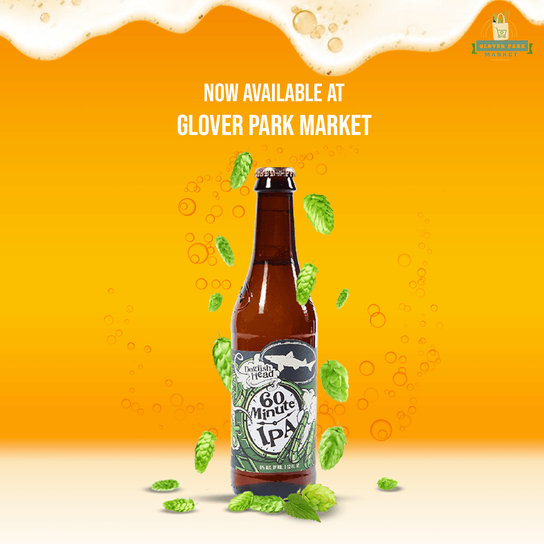 Promotional graphic for Dogfish Head beer.