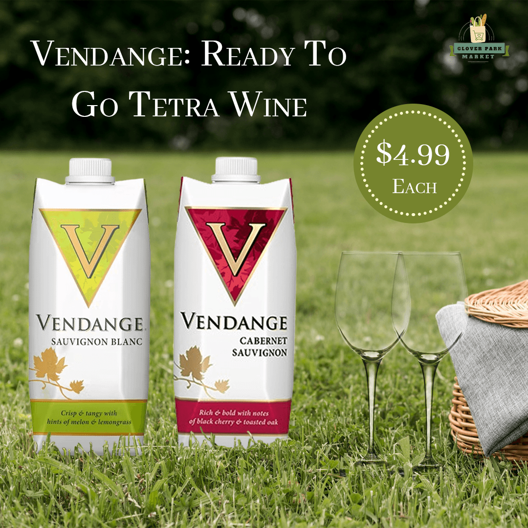 Promotional graphic for Vendange wine.