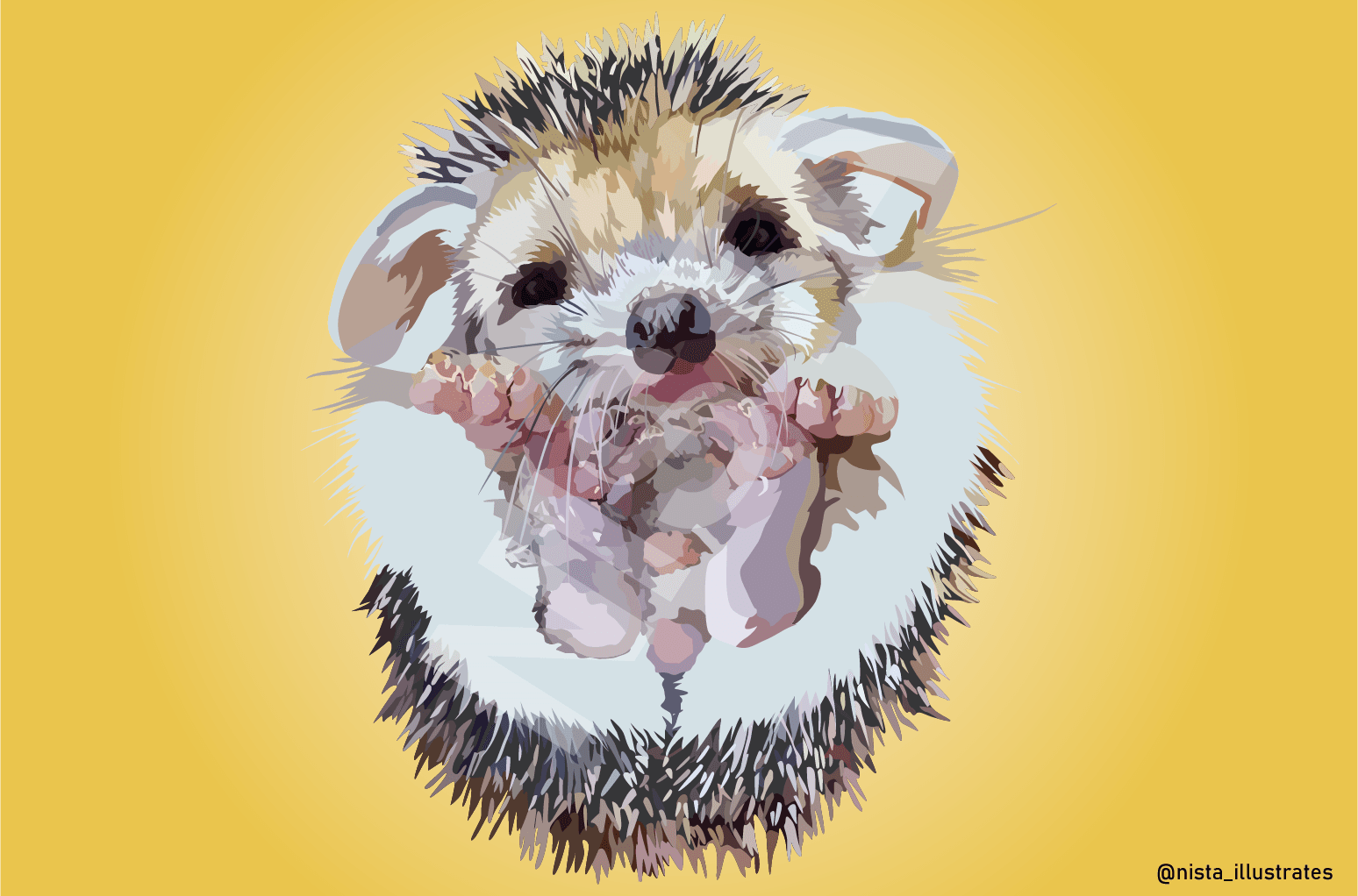 Vector illustration of a cute porcupine.