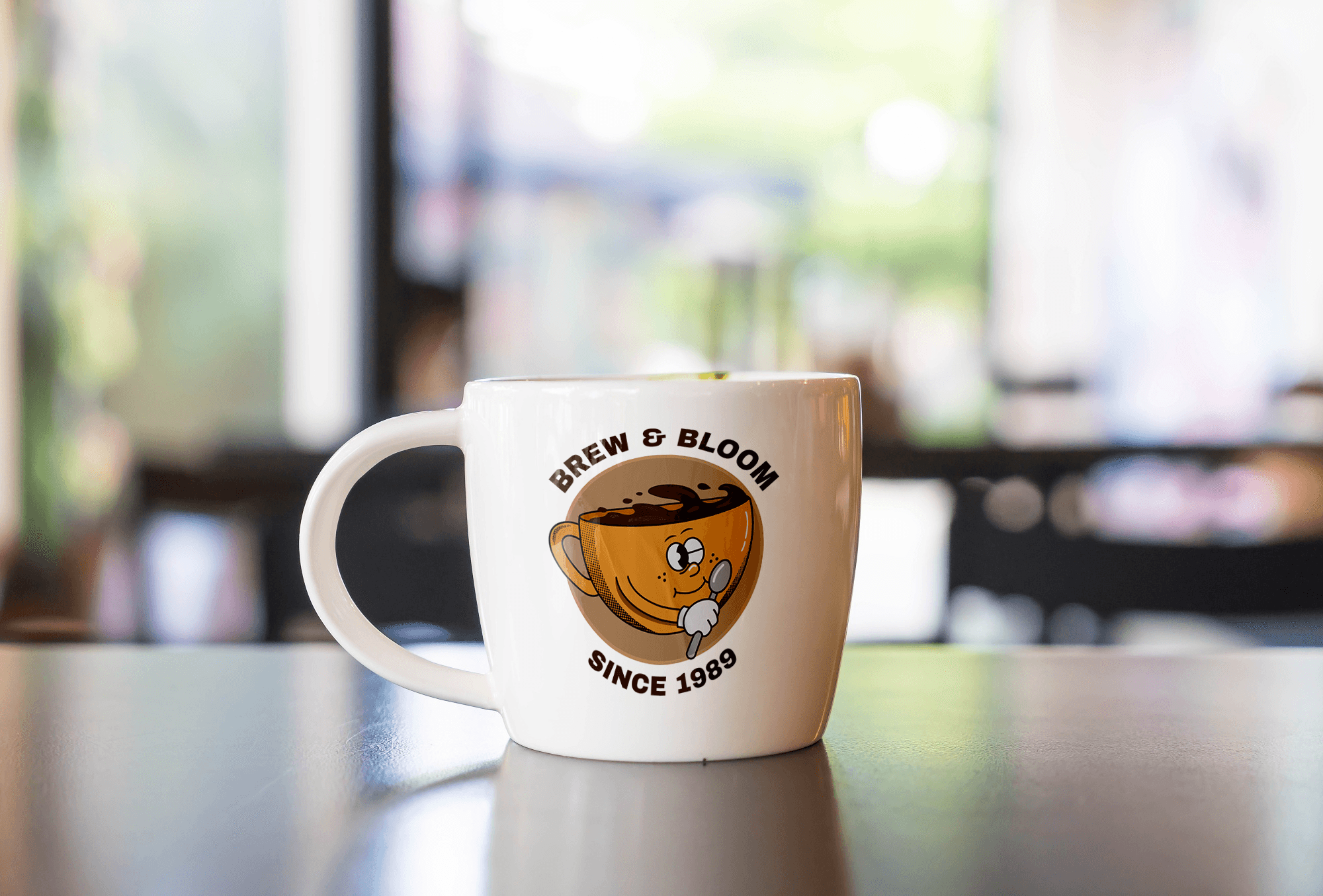 Branding design for Brew & Bloom coffee shop.