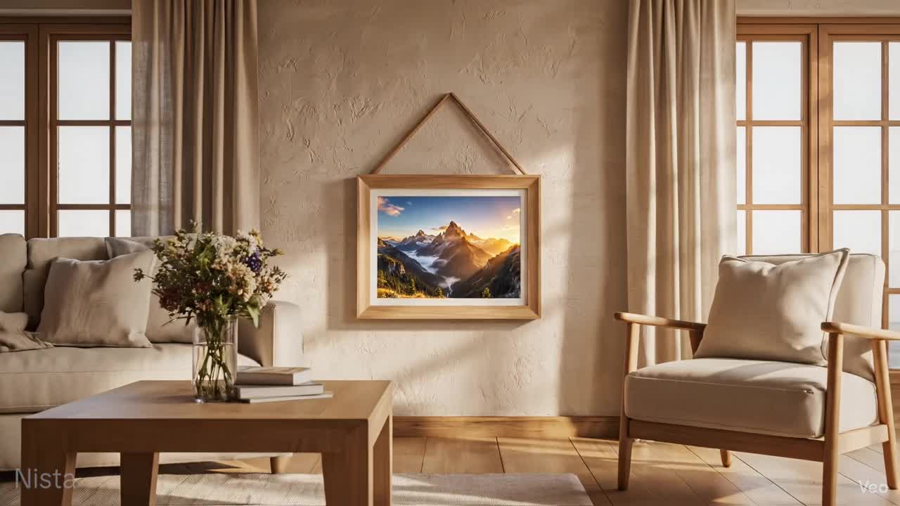 AI-generated video of a world inside a picture frame.